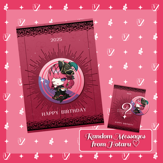 Hotaru Akatsuki Birthday Collection Badge with Random Message Card (3 Designs)